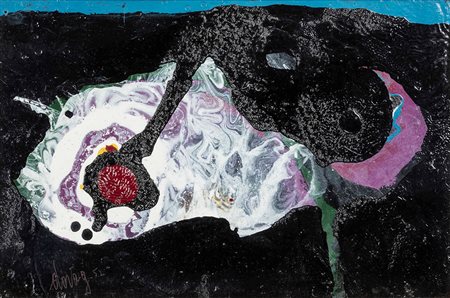 Gianni Dova (1925-1991) Nucleo, 1952 tecnica mista su tela, cm 20x30 firmato...