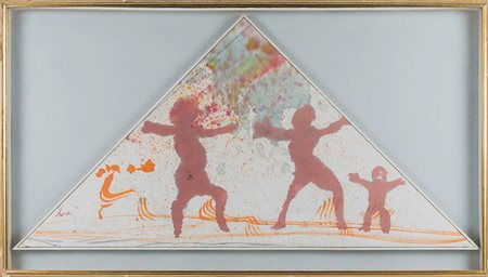 Enrico Baj (1924-2003) Senza titolo, 1953 ca tempera su carta applicata su...