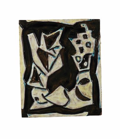 Leoncillo Leonardi (1915-1968) Senza titolo, 1949-1950 ceramica invetriata,...