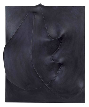 Agostino Bonalumi (1935-2013) Nero, 1992 tela estroflessa e acrilico, cm...