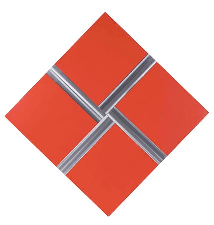 Getulio Alviani (1939) Testura vibratile alluminio e laminato su tavola, cm...