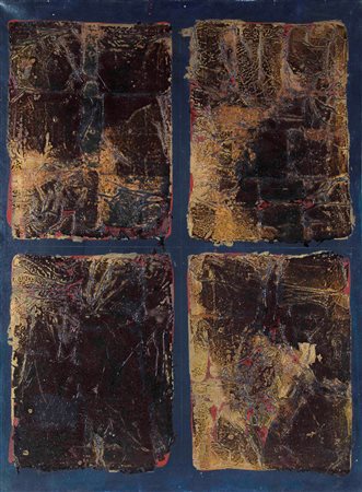 Remo Bianco (1922-1988) Tableaux, 1959 olio su tela con foglia oro, cm 80x60...