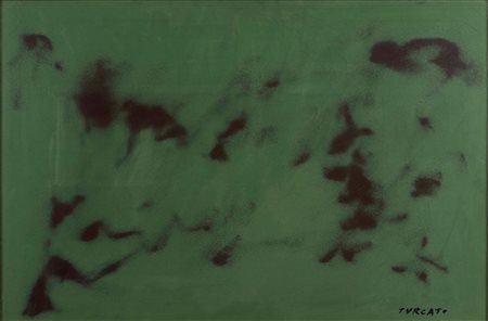 Giulio Turcato (1912-1995) Cangiante verde acrilico su tela, cm 60x100...
