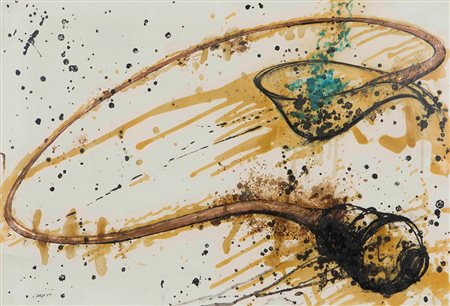 Gilberto Zorio (1944) Sibilo, 1987 sabbia di stromboli, inchiostri, vernici e...