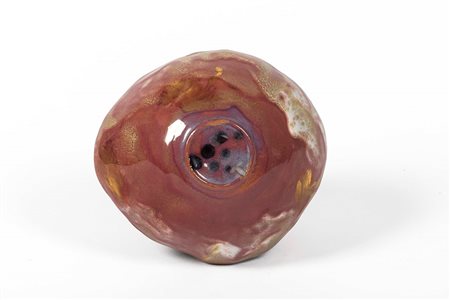 Fausto Melotti (1901-1986) Coppa ceramica smaltata policroma, altezza cm 5,7,...