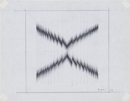 ENNIO FINZI (1931)Senza Titolo, 1968Matite su cartacm 22x28Firma e datazione...