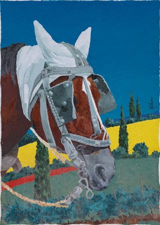 ALVARO CATTANEO (1938)Testa di cavalloOlio su telacm 70x50x2Firma, titolo e...