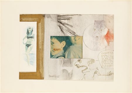 PAOLO BARATELLA (1935)Senza Titolo, 1965Tecnica mista e collage su...