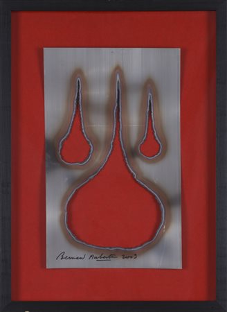BERNARD AUBERTIN (1934-2015)Fer Brûlé, 2009Lamiera bruciatacm 49x30Firma e...
