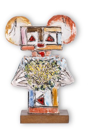 IBRAHIM KODRA (1918-2006)Le stagioniScultura in ceramica smaltatacm...