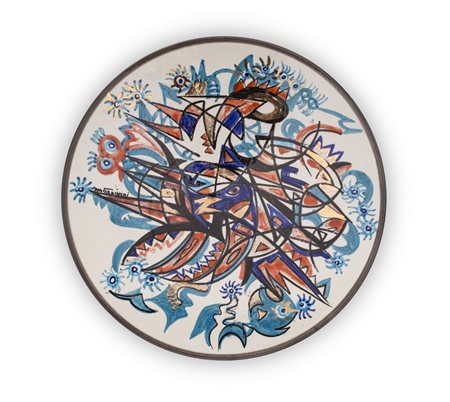 UMBERTO MASTROIANNI (1910-1998)Senza TitoloPiatto in ceramica...