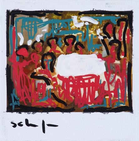 MARIO SCHIFANO (1934-1998)Senza TitoloPolaroidcm 10x10,2Firma al...