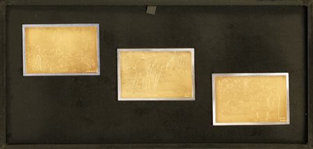 ALIGI SASSU (1912-2000)Senza Titolo, 1974Cofanetto contenente 3 placche in...