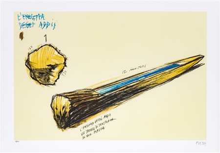 FABRIZIO PLESSI (1940)L'enigma degli addiiSerigrafiacm 50x70Firma e...