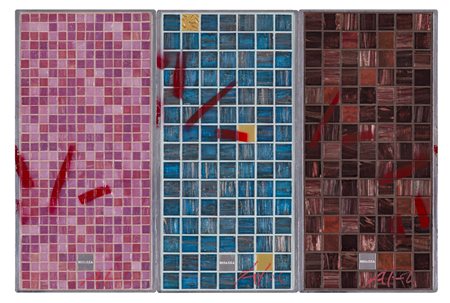 ALEX CAMINITI (1977)Senza TitoloTecnica mista su trittico di mosaicoTotale cm...