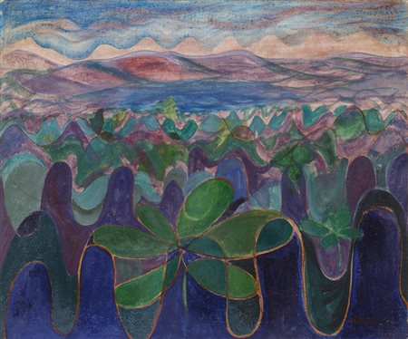 ARRIGO GHISELLINI (1924)Senza TitoloOlio su telacm 50x60Firma al fronteOpera...