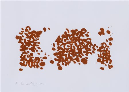 LUIGI MAINOLFI (1948)Polveri, 2000Polvere di terracotta su cartacm 25x35Firma...