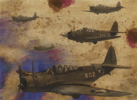 FERNANDO SPANO (1965)Velivoli 085, 2015Tecnica mista su tela non intelaiata...