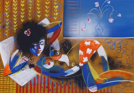 PROFERIO GROSSI (1923-2000)Senza TitoloOlio su masonitecm 70x100Firma al fronte