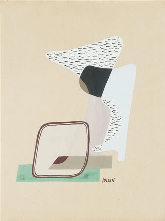 Atanasio Soldati (Parma 1896 - 1953) Senza titolo;Tempera su carta, 26 x 20...