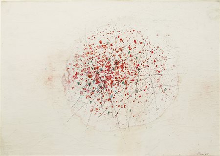 Guido Strazza (Santa Fiora 1922) Senza titolo, 1965;Gouache su carta 40,7 x...