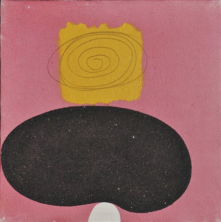 Walter Fusi Senza titolo;Tecnica mista su tela, 35 x 35 cm Firma al retro...