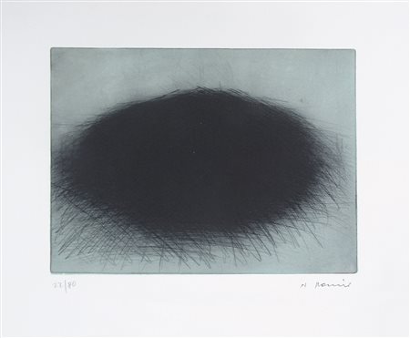 Arnulf Rainer Bisamberg, 1970;Puntasecca su zinco, 50 x 65 cm, timbro a secco...