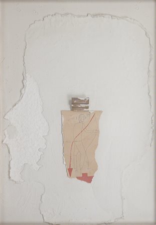 Mimmo Paladino Senza titolo, 2000;Tecnica mista, collage su tavola, 100 x 73...