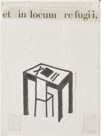 Mimmo Paladino (Paduli 1948) Senza titolo, 1990;China e collage su carta, 19...