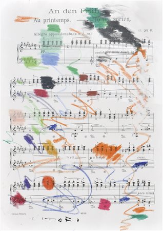 Giuseppe Chiari (Florenz/Firenze 1926 – 2007) Senza titolo;Tecnica mista su...