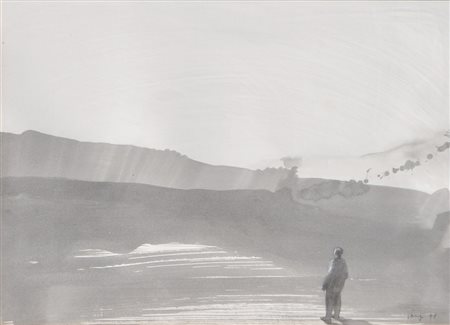 Giuliano Vangi Senza titolo, 1991;Acquerello, 49 x 68 cm, in cornice Firma e...