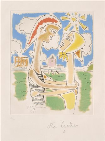 Jean Coctaeu (Maisons- Laffitte 1889 - MIlly-La Fòret 1963) Amanti,...