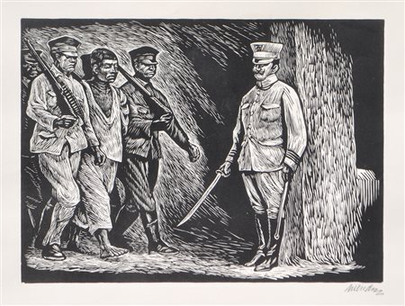 Leopoldo Mendez (Ciudad de Mexico 1902 – 1969) Il ribelle, 1950;Xilografia,...