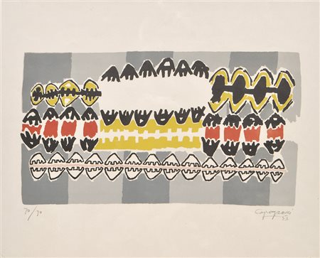 Giuseppe Capogrossi (Rom/Roma 1900 – 1972) Senza titolo, 1953;Litografia a...