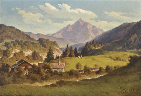 Edmund von Wörndle (Wien/Vienna 1827 – Innsbruck 1906) Blick auf die Serles...