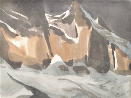 Ernst Pilser (Innsbruck 1911 – 1991) Tiroler Berglandschaft, 1964;Aquarell,...