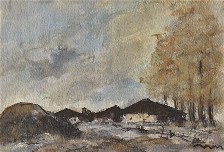 Josef Mahlknecht (Bozen 1886 – Meran 1953) Höfe im Herbst;Aquarell u. Tusche,...