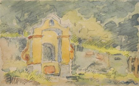 Josef Mahlknecht Bildstock;Aquarell, Bleistift, 8,2 x 13,2 cm, gerahmt...