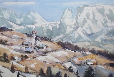 Hubert Mumelter (Bozen 1896 – 1981) (Bozen 1896 – 1981);Tempera, 28,5 x 42...