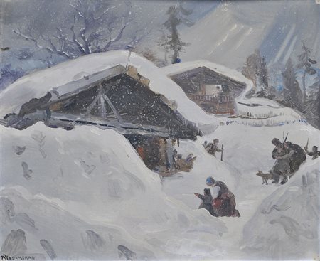 Thomas Riss (Haslach, Stams 1871 – Innsbruck 1959) Weihnachtsstimmung;Öl auf...