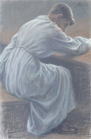 Giovan Battista Crema (Ferrara 1883 – Rom 1964) Sitzender Junge;Mischtechnik...