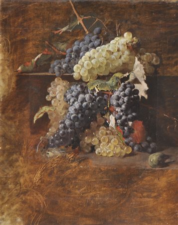 Eugenio Prati (Caldonazzo 1942 – 1907) Trauben;Öl auf Leinwand, 42,5 x 34 cm,...