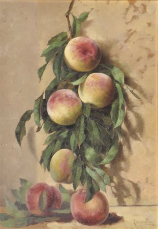 Attilio Lasta (Villa Lagarina 1886 – Villa Lagarina 1975) Pfirsiche;Öl auf...