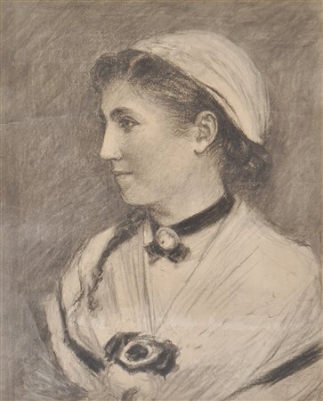 Silvestro Lega (Modigliana 1826 – Florenz 1895) Mädchen im Profil,...