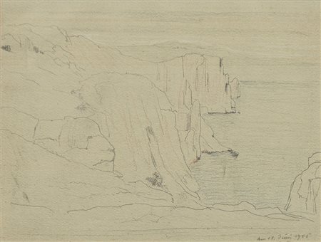 Emilie Mediz-Pelikan Steilküste (Istrien), 1905;Bleistift, Farbstifte, 17,3 x...