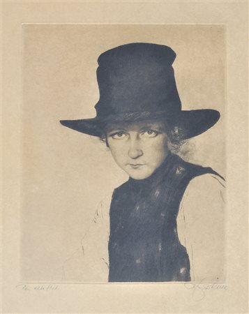 Deutscher Künstler des späten 19. Jh. Der alte Hut;Radierung, 26 x 21 cm,...