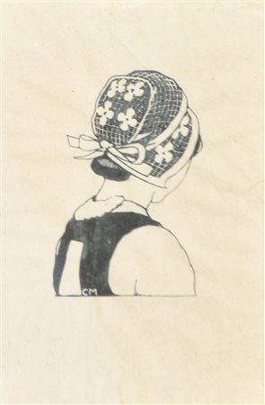 Carl Moser Kleine Bretonin;Holzschnitt, 21,5 x 15 cm Monogrammiert in der...