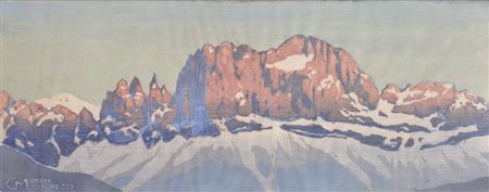 Carl Moser Rosengarten, 1929;Farbholzschnitt, 18 x 44,5 cm, leichte Flecken,...