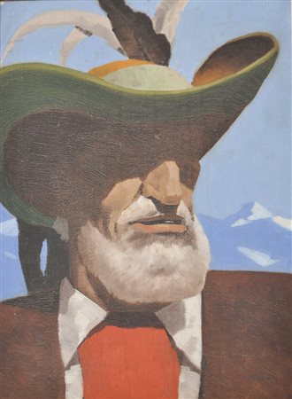 Karl Rieder (Schwaz 1898 – 1980) Tiroler Schütze;Öl auf Leinwand auf Karton,...