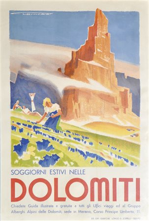 Franz Lenhart (Bad Häring 1898 – Meran 1992) Plakat „Soggiorni estivi nelle...
